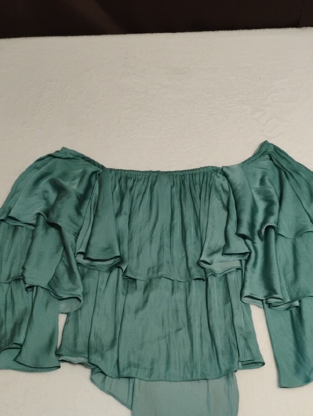 dolan Teal Off-Shoulder Ruffle Top - Picture 5 of 6